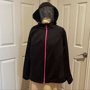 Lane Bryant Livi-Active Size 18-20 Black with Hot Pink Trim Hooded Jacket